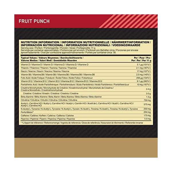 Optimum-Nutrition-Gold-Standard-Pre-Workout-Powder-Energy-Drink-with-Creatine-Monohydrate-Beta-Alanine-Caffeine-and-Vitamin-B-Complex-Fruit-Punch-30-Servings-330-g-Packaging-May-Vary Optimum Nutrition Gold Standard Pre Workout Powder, Energy Drink with Creatine Monohydrate, Beta Alanine, Caffeine and…