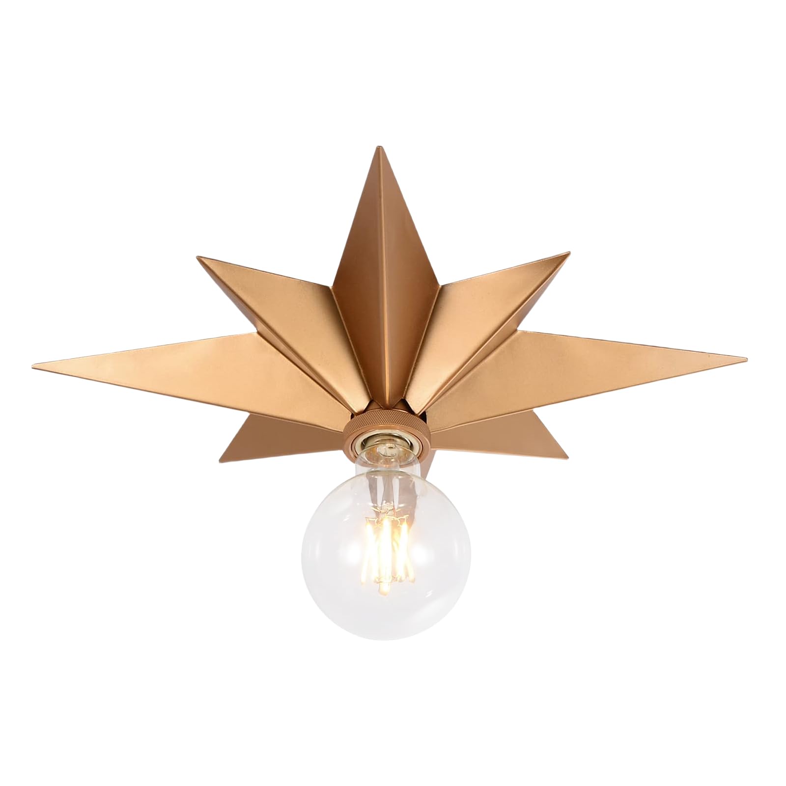 Ceiling Lights Vintage,Industrial Retro Star Flush Mount Light Fixtures,Hallway Lighting for Entryway Study Room Bedroom Hallway(Golden)