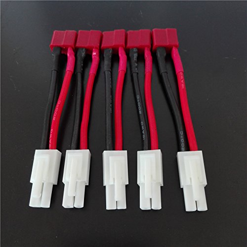 Youme 5pcs Female deans t plug to mini male tamiya connector cable tamiya connector adapter 16AWG Airsoft gun Battery Charging Adapter - Thumbnail 5