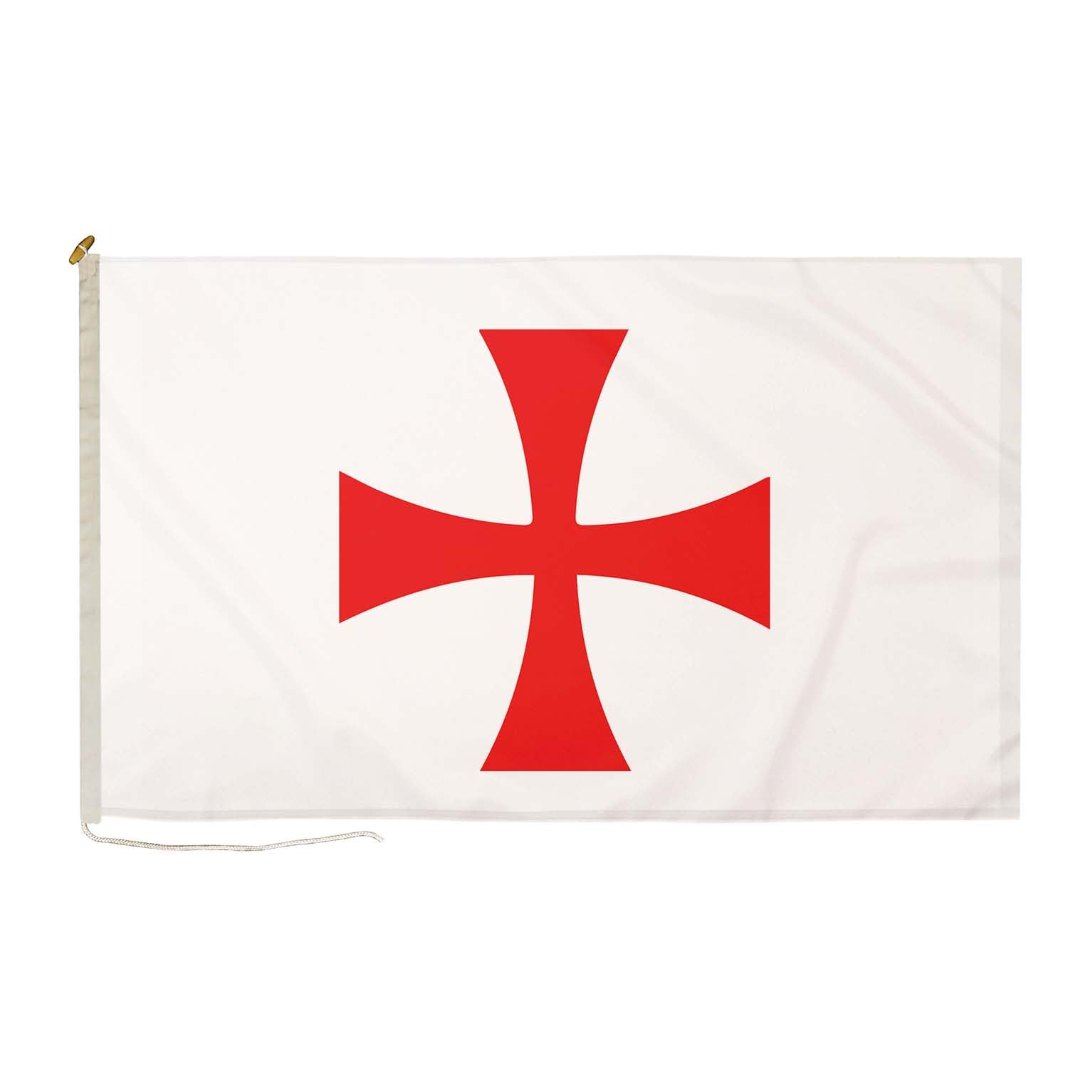 DuraFlag Knights Templar Red Cross 5ft x 3ft Flag Premium Quality With Rope & Toggle Reinforced Stitching 150cm x 90cm Medieval Crusader Military Flag Heavy Duty Polyester Weatherproof Fade Resistant