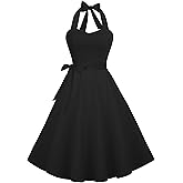 Hanpceirs Casual Sundress for Women Halter Retro Vintage Cocktail Dresses 2026 Spring Dress