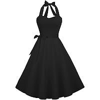 HACKETT ヴィンテージ ドレススタッズ 黒×白リバーシブルデザイン 英国製 Women's Halter Neck 50s 60s Vintage Cocktail Party Swing Dress Pin