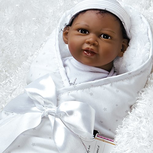 Paradise Galleries Reborn Baby Doll Like African American NewbornBaby Doll, Baby Bundles: Reaching For The Stars Girl Doll Crafted in Silicone-Like Vinyl and Weighted Body, 19 inch
