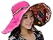 Women Summer Beach Hat Ladies Bohemia Sun Hat Large Brim Anti-UV hat, Fuchsia