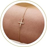 Tewiky Waterproof Gold Bracelets for Women Non Tarnish - Dainty Stack 14K Gold Plated/Sterling Silver Chain Bracelets Set Adjustable Trendy Jewelry for Women