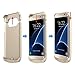Galaxy S7 Edge Battery Case Wireless Charging - BIGFOX 5200mAh Slim External Battery Case,Protective Power Bank Charger Case Cover with Kickstand for Samsung Galaxy S7 Edge(Gold)