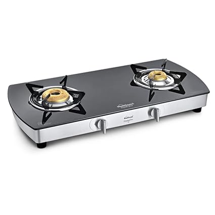 Sunflame Burner Gas Stove Crystal Plus Dx 2B SS