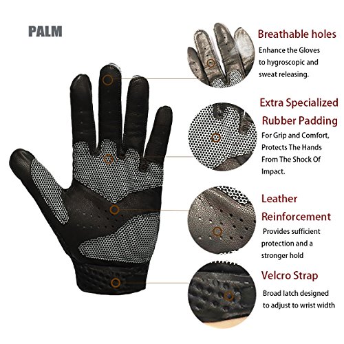 New Full Finger Workout Gloves,Gym Fitness, Weight Lifting Wrist Wraps Genuine Leather Palm Protection & Strong Grip,Quality Breathable Comfort Gloves,Cycling, Pull Ups,Cross Training for Men & Women