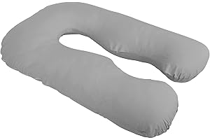 TILLYOU Pregnancy Pillow Cover U Shaped - Ultra Soft Breathable Pregnancy Pillowcase with Large Zipper, Full Body Pillowcase for Maternity Pillow, 55"x31", Charcoal Gray