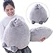 Winsterch Kids Large Cat Stuffed Animal Toys Gift Big Plush Cat Animal Baby Doll, Fat Gray Plush Cat Toy for Boys (Gray, 20 Inches)