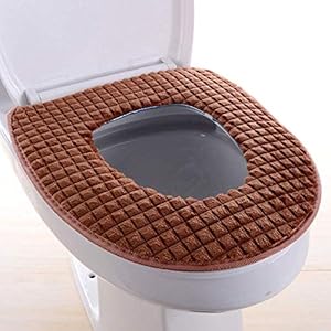 Shurong toiletzitkussen, verdikte zachte warme kussens, isolatiehoes, geschikt voor badkamer toiletaccessoires (bruin)