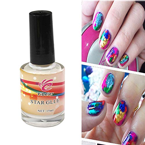 [ US Seller,Ship From CA,US ] Professional 2PCS 15ML Galaxy Star Nail Art Glue for Foil Sticker Nail Transfer Tips Decorations Adhesive White (15ML, 1PCS) - Thumbnail 2