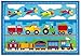 Wildkin Kids Rug for Boys and Girls, Features Skid-Proof Backing and Serged Borders, Made From Durable Nylon Material, Rugs Measures 5 x 7 Feet, BPA-Free, Olive Kids (Trains, Planes, and Trucks), One Size