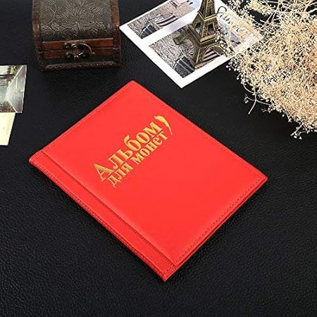 Zjchao Album Numismatique Collection De Pieces De Monnaie 10 Pages De 250 Compartiments Rangement De Piece Commemorative Rouge Rangements Pour Pieces De Monnaie Jeux Et Jouets