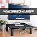 Monitor Stand Riser Computer Laptop Printer Desk Storage Organizer, Height Adjustable Shelf - 2 Pack Black