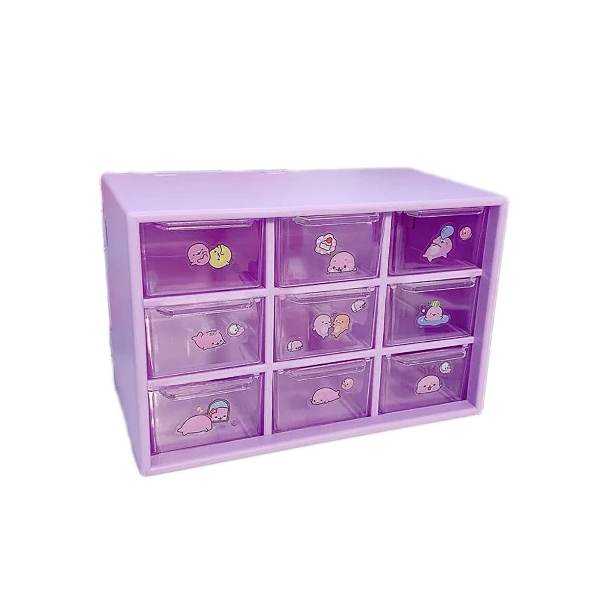 Verve Jelly Mini Plastic Drawer Organiser,Cosmetic Display Case Table Desktop Storage Box,Office Stationery Storage Holder Makeup Box Units for Bathroom,Vanities,Countertops,Purple,4.1 * 7.1 * 3.9 in — image 1