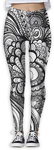 Simple Drawing Floral Yoga Pants Thin Capris Lightweight Yoga Leggings For Women