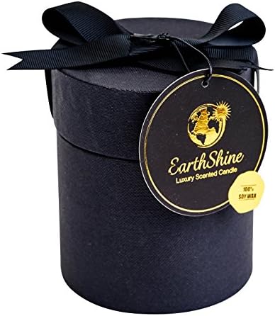 EarthShine Scented Candles Luxury Green Tea Scented Candle Presented In A Beautiful Gift Box With Ribbon. 235gm. 100% Vegan. 100% Eco-Friendly Botanical Wax