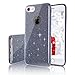 MILPROX Glitter Case - Compatible with iPhone SE 2022, iPhone 7/8 - Shiny Sparkle Bling, 3 Layer Hybrid Protective Soft Phone Case - Black