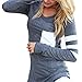 Comemall Girl Workout Jogging T-Shirt Fitted Long Sleeve Tops Grey Large