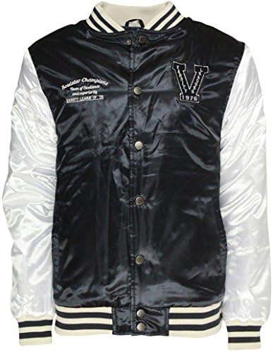 Soulstar Men's PU Leather Varsity Baseball Bomber Jacket