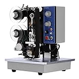 BestEquip Thermal Foil Stamp Printer 200W Semi-Automatic Hot Stamp Printer Coding Machine Electric Ribbon Coder Code Printer for Different Seal Material and Color Bar