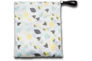 SACTULAZ Waterproof Cloth Diaper Wet Dry Bags, Reusable Hanging Wet Bags with Two Smooth Zipper, Great Bags for Cloth Diaper, Wet Swimsuit, Dirty Gym Clothes, Pump Parts, Rainsuit, 2-in-1 Wet/Dry bags