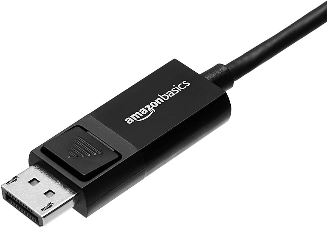 Amazon Basics Bi-Directional USB-C to DisplayPort Cable - 1.8 metres, Black,Clear - Image 3