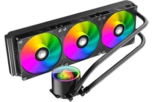 Jungle Leopard TK1 360mm ARGB Black AIO CPU Cooler-Water Liquid Cooling System,Infinite Mirror,PWM 2000RPM Cooler Fans for AM
