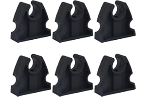 UPTTHOW Rubber Pole Light Storage Clips for Boat to Hold 3/4 Inches Poles, Versatile Black Clips for Marine Organization Boat Accessories