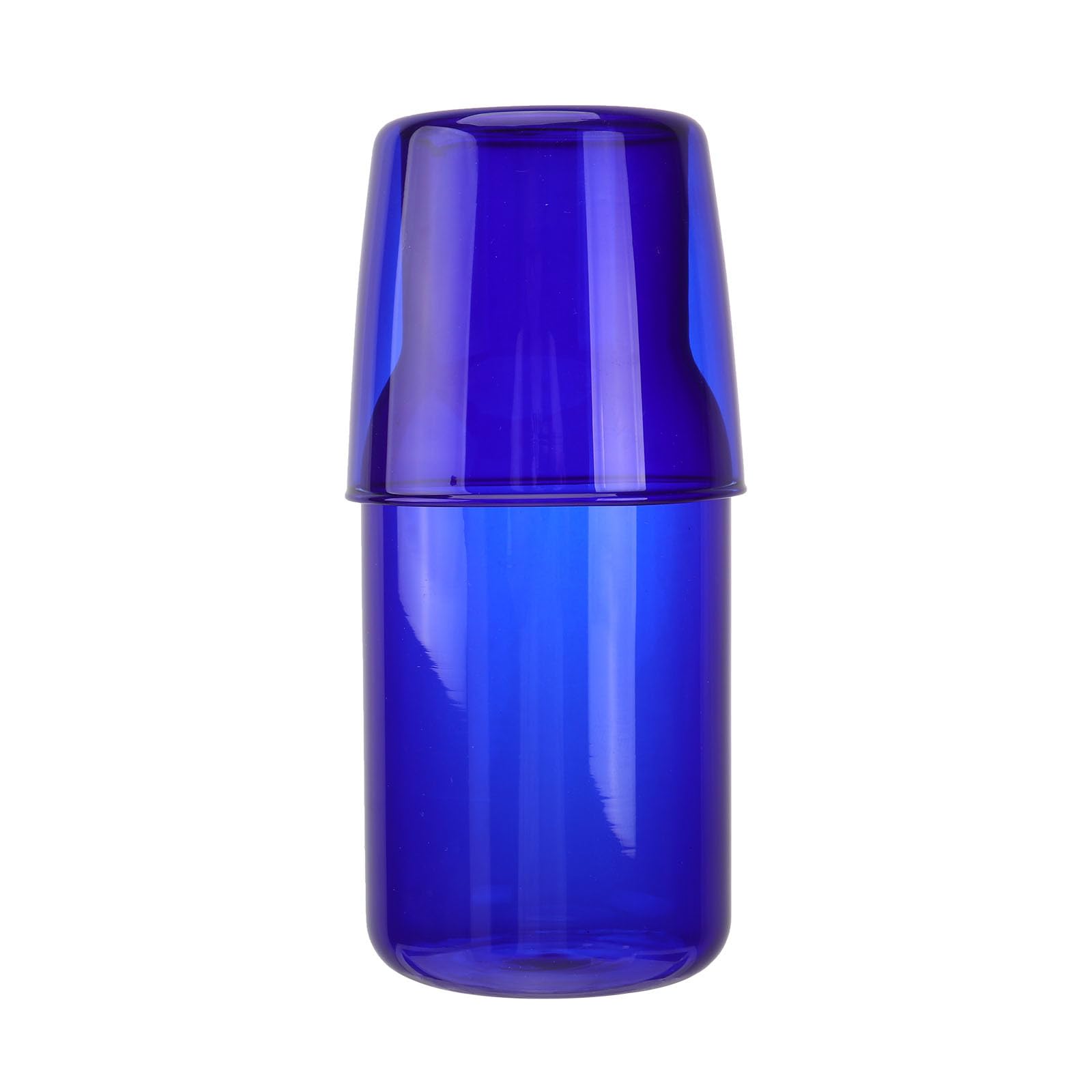 Cabilock Blue Glass Cup Set 7 Inch Tall Clear Drinking Glasses Tumblers for Water Juice Coffee Tea Home and Party Use