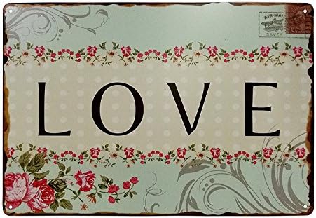 Nafico Decorative Signs Metal Iron Tin Sign Love Words Wall Decoration Art Bar Home Decor 8"x12"
