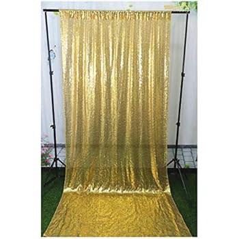 Amazon Com Sequin Backdrop Glitter Curtain Shiny Gold 10ftx10ft