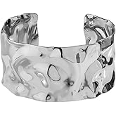 YBMYCM Chunky Gold Cuff Bracelet for Women Gold Open Wrist Cuff Bangle Bracelet Adjustable Wide Cuff Bracelets Fashion Costume Jewelry