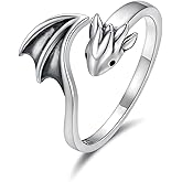 925 Sterling Silver Dragon Ring Adjustable Jewelry Gifts for Women Dragon Lovers