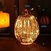 Romingo Mercury Glass Pumpkin Light with Timer for Halloween Pumpkin Decorations Fall and Thanksgiving Decor, Gold 7.5 inches