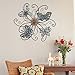 Asense Metal Butterfly Wall Décor Flower Wall Sculpture Art Home Decoration for Living Room Bedroom Indoor Outdoor