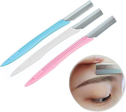 shaving peach fuzz with eyebrow razor