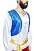 Adult Men Sultan Costume Emir Shah Rajah Little Mook Genie Arabian Nights Party (Medium/Large, Red/Blue/White)