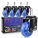 8T8 Upgraded Chair Caster Wheels 2'', Quiet and Smooth Gliding,Heavy Duty Wheels with Plug-in Stem 11X22 (7/16''X7/8''), Safe for Hardwood Carpet Tile Floors, Set of 5 (Blue, 2 inch)