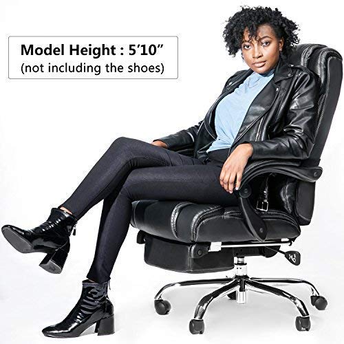 Merax Portland Technical Leather Big & Tall Executive Recliner Napping - Black