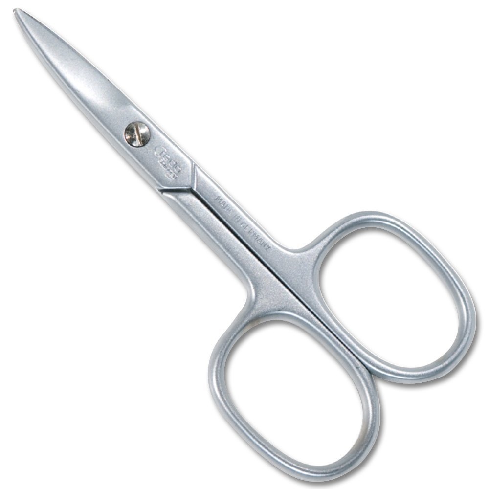 CREDO Nail Scissors 8 cm Curved Rounded Tips Matt Chrome