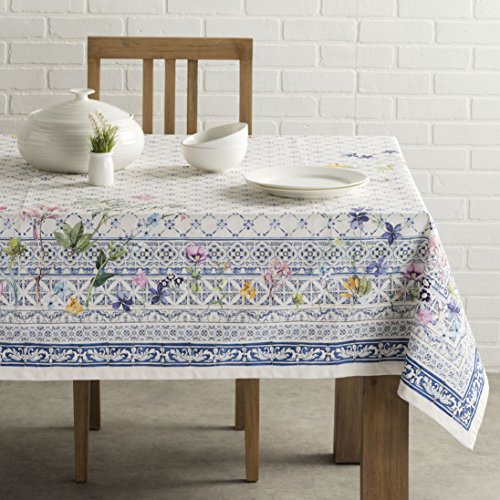 Maison d' Hermine Faïence 100% Cotton Tablecloth 54 - Inch by 54 - Inch