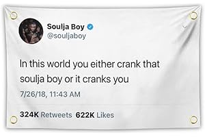 BAHHUOU Soulja boy Funny Tapestry 3x5Ft Tapestry Funny Meme Flag Wall Hanging Window Design for Bedroom Gift Home Man Cave Decor