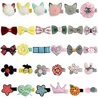 ALinmo 30pcs Mini Grosgrain Ribbon Hair Bows Clips Fully Lined Clips for Baby Girls Infants Toddler and Kids