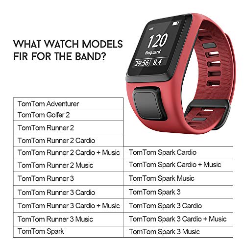 ANCOOL Compatible with Spark 3 Watch Bands Silicone Watch Straps Replacement for Runner 2 3,Spark 3, Golfer 2,Adventurer Smartwatches (Red)