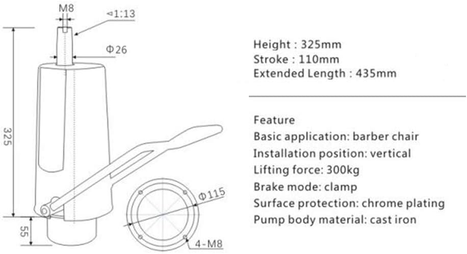 Barber Chair Replacement Hydraulic Pump 4 Screw Pattern Beauty Salon All Purpose 440/200kg lbs Weight Capacity Adjustable Height 4.3inch (Adjustable Height: 11cm (NO Base)): Kitchen & Dining