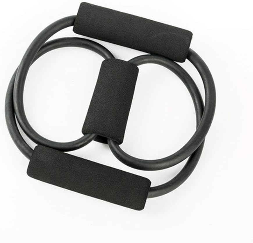 Blu7ive Black Resistance Band Figure 8 Exercise Cord, Elastic Rubber Ring Fitness Exercise Loop for Home Workout, Yoga, Pilates, Arms Pull Up Strength Training