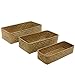 MyGift Medium Handwoven Natural Seagrass Woven Nesting Storage Organizer Baskets, Decorative Rectangle Home Organizing 12, 11, and 9 inch Bins, 3-Piece Set