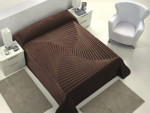 European - Made in Spain warm blanket Serena 220x240 Marron Color 1 PLY